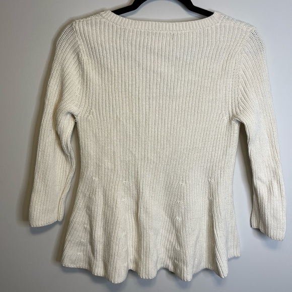 Banana Republic V-Neck Fluted Cotton Cashmere Sweater Sz XS - Picture 6 of 6